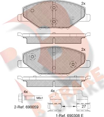 R Brake RB2110 - Тормозные колодки, дисковые, комплект autospares.lv