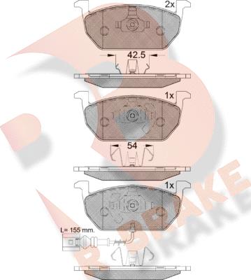R Brake RB2189 - Тормозные колодки, дисковые, комплект autospares.lv