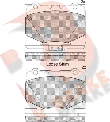 R Brake RB2184 - Тормозные колодки, дисковые, комплект autospares.lv