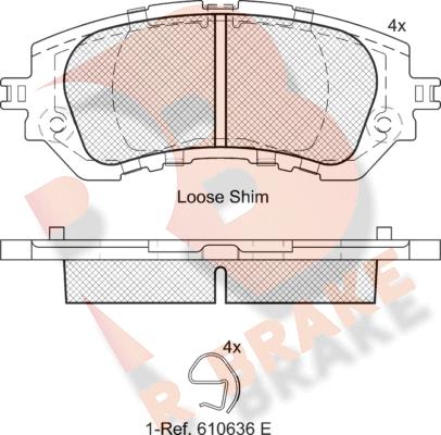 R Brake RB2180 - Тормозные колодки, дисковые, комплект autospares.lv