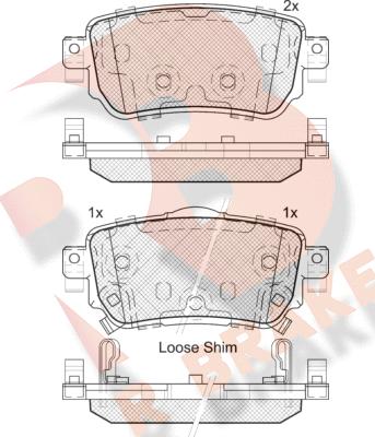 R Brake RB2188 - Тормозные колодки, дисковые, комплект autospares.lv