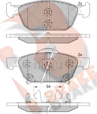 R Brake RB2183 - Тормозные колодки, дисковые, комплект autospares.lv