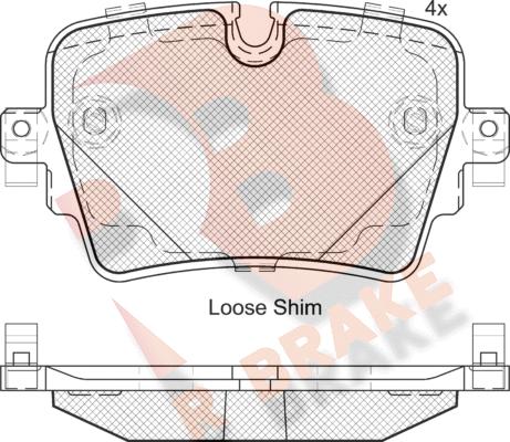 R Brake RB2187 - Тормозные колодки, дисковые, комплект autospares.lv