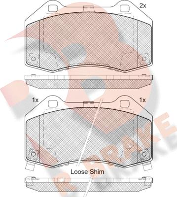 R Brake RB2132-200 - Тормозные колодки, дисковые, комплект autospares.lv