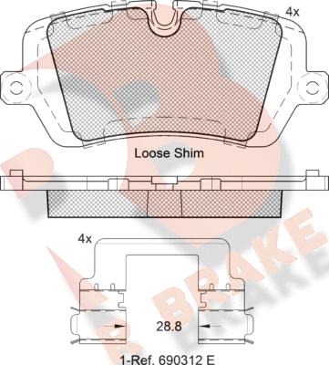 R Brake RB2120 - Тормозные колодки, дисковые, комплект autospares.lv