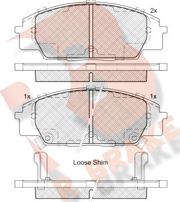 R Brake RB2179 - Тормозные колодки, дисковые, комплект autospares.lv