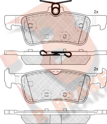 R Brake RB2174-200 - Тормозные колодки, дисковые, комплект autospares.lv