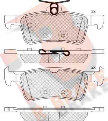 R Brake RB2174-208 - Тормозные колодки, дисковые, комплект autospares.lv