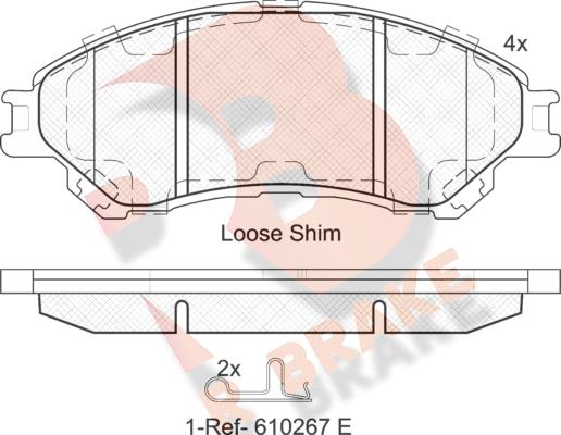 R Brake RB2175 - Тормозные колодки, дисковые, комплект autospares.lv