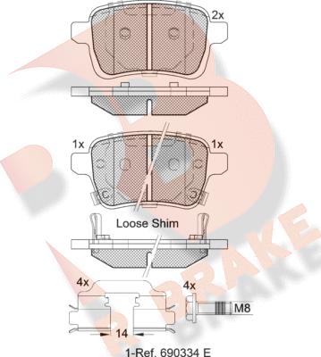 R Brake RB2170 - Тормозные колодки, дисковые, комплект autospares.lv