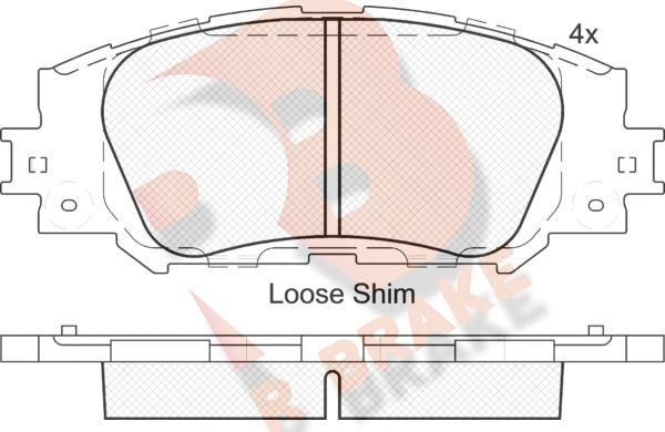 R Brake RB2172 - Тормозные колодки, дисковые, комплект autospares.lv