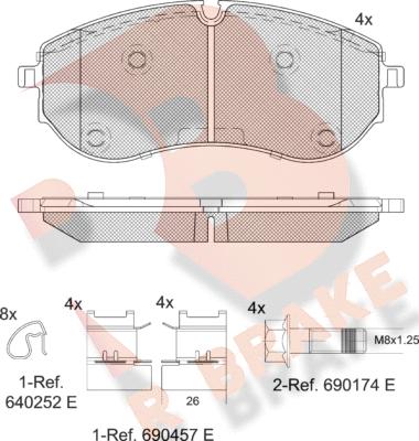 R Brake RB2395 - Тормозные колодки, дисковые, комплект autospares.lv