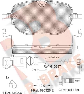 R Brake RB2390 - Тормозные колодки, дисковые, комплект autospares.lv