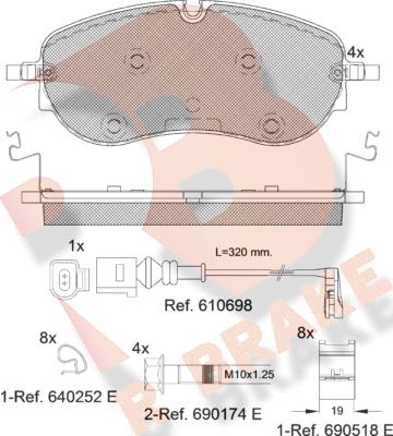 R Brake RB2391 - Тормозные колодки, дисковые, комплект autospares.lv