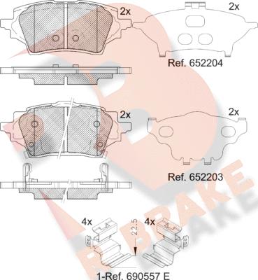 R Brake RB2397 - Тормозные колодки, дисковые, комплект autospares.lv