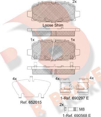 R Brake RB2345 - Тормозные колодки, дисковые, комплект autospares.lv