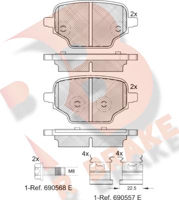 R Brake RB2347 - Тормозные колодки, дисковые, комплект autospares.lv