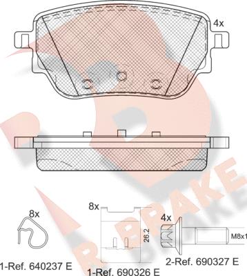 R Brake RB2353 - Тормозные колодки, дисковые, комплект autospares.lv