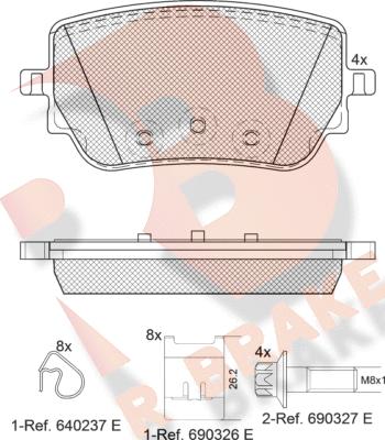 R Brake RB2352 - Тормозные колодки, дисковые, комплект autospares.lv