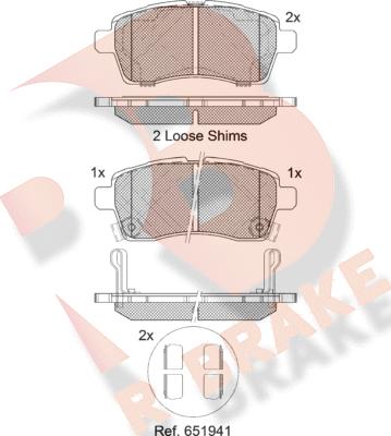 R Brake RB2305 - Тормозные колодки, дисковые, комплект autospares.lv