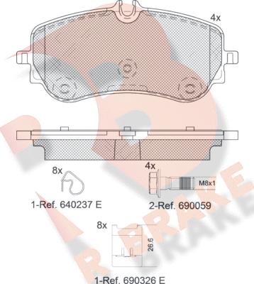 R Brake RB2301 - Тормозные колодки, дисковые, комплект autospares.lv