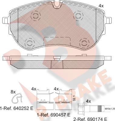 R Brake RB2319 - Тормозные колодки, дисковые, комплект autospares.lv