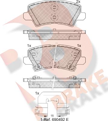 R Brake RB2330 - Тормозные колодки, дисковые, комплект autospares.lv