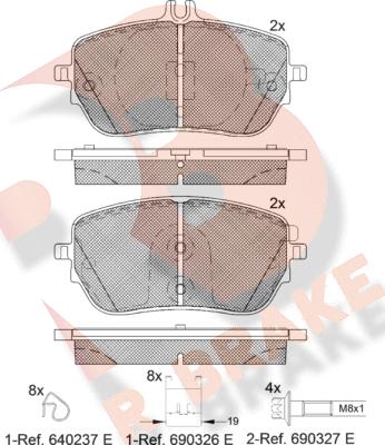 R Brake RB2337 - Тормозные колодки, дисковые, комплект autospares.lv