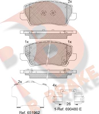 R Brake RB2325 - Тормозные колодки, дисковые, комплект autospares.lv