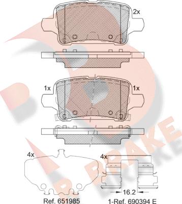 R Brake RB2326 - Тормозные колодки, дисковые, комплект autospares.lv