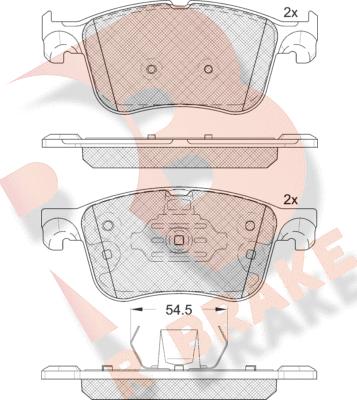 R Brake RB2321-204 - Тормозные колодки, дисковые, комплект autospares.lv