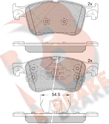 R Brake RB2321 - Тормозные колодки, дисковые, комплект autospares.lv