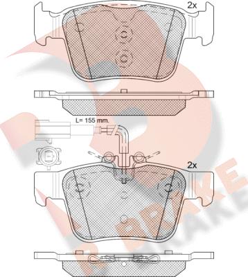 R Brake RB2299 - Тормозные колодки, дисковые, комплект autospares.lv