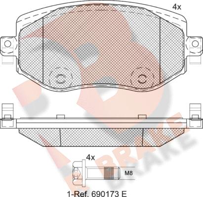 R Brake RB2292 - Тормозные колодки, дисковые, комплект autospares.lv