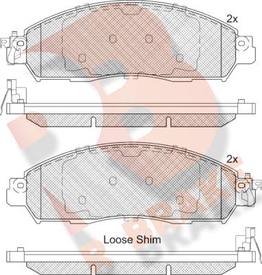 R Brake RB2249-203 - Тормозные колодки, дисковые, комплект autospares.lv