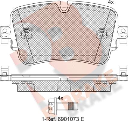 R Brake RB2248 - Тормозные колодки, дисковые, комплект autospares.lv