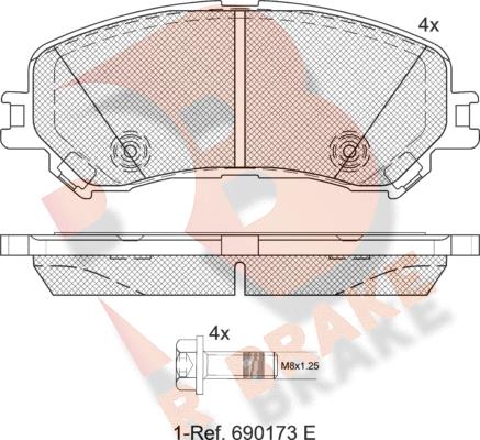 R Brake RB2259 - Тормозные колодки, дисковые, комплект autospares.lv