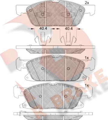 R Brake RB2250 - Тормозные колодки, дисковые, комплект autospares.lv