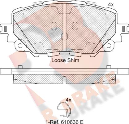 R Brake RB2251 - Тормозные колодки, дисковые, комплект autospares.lv