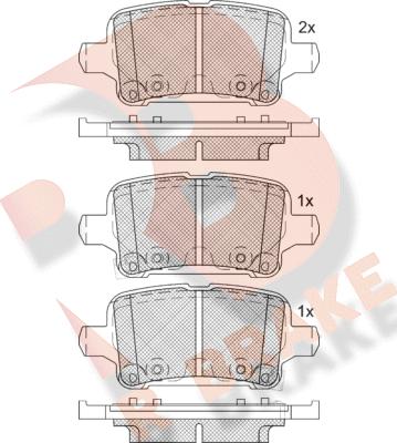 R Brake RB2257-208 - Тормозные колодки, дисковые, комплект autospares.lv