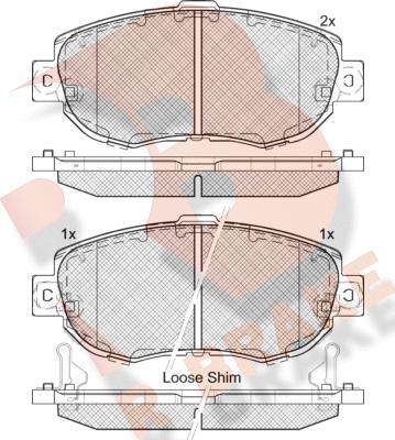 R Brake RB2203 - Тормозные колодки, дисковые, комплект autospares.lv