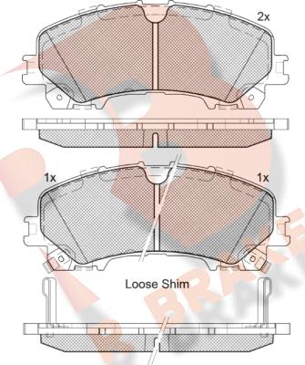 R Brake RB2202 - Тормозные колодки, дисковые, комплект autospares.lv