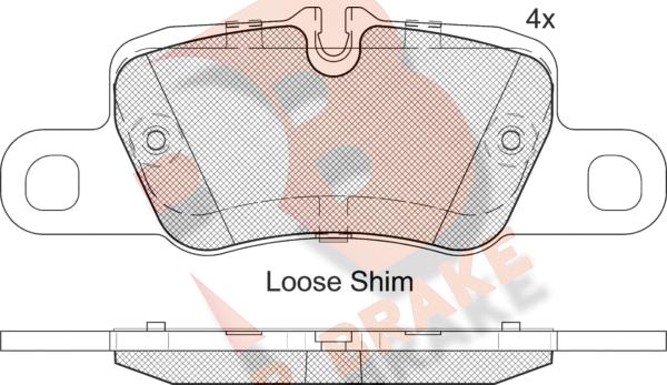 R Brake RB2207 - Тормозные колодки, дисковые, комплект autospares.lv