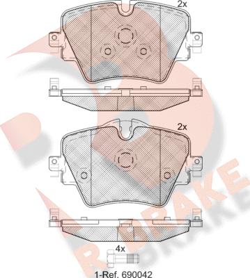 R Brake RB2216 - Тормозные колодки, дисковые, комплект autospares.lv