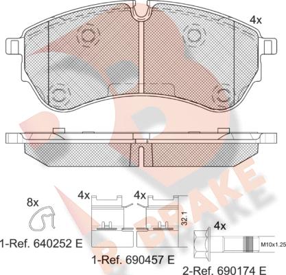 R Brake RB2284 - Тормозные колодки, дисковые, комплект autospares.lv