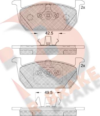 R Brake RB2285 - Тормозные колодки, дисковые, комплект autospares.lv