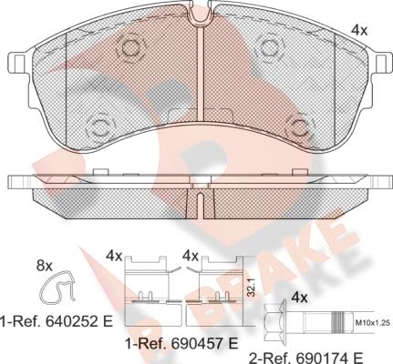 R Brake RB2283 - Тормозные колодки, дисковые, комплект autospares.lv