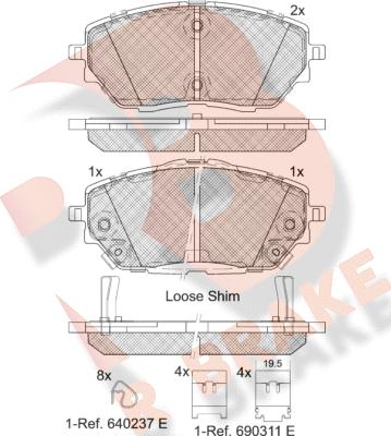 R Brake RB2287 - Тормозные колодки, дисковые, комплект autospares.lv