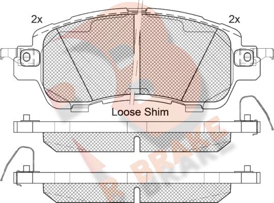 R Brake RB2235 - Тормозные колодки, дисковые, комплект autospares.lv