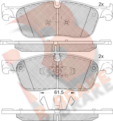 R Brake RB2236 - Тормозные колодки, дисковые, комплект autospares.lv